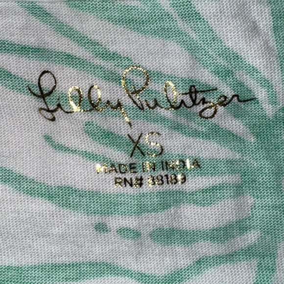 Lilly Pulitzer Lidia 3/4 Sleeve Spearmint Kiss My Tulips oversized XS NWT - Picture 4 of 16